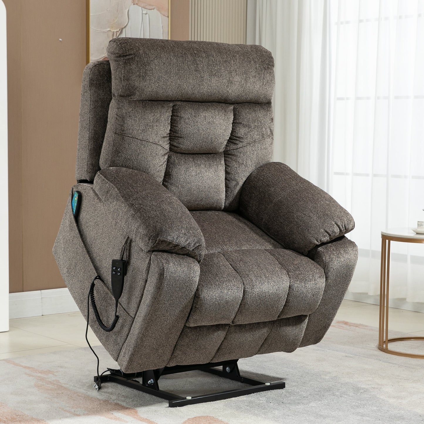 Electric Massage Recliner Chair with Remote Control, Power Lift, Dark Gray