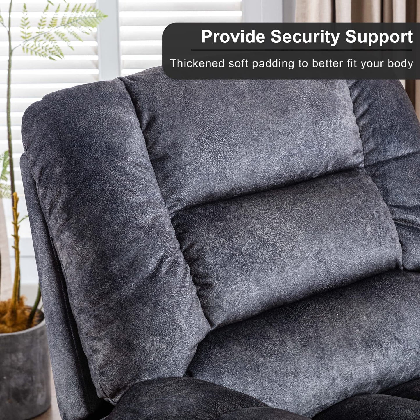 Electric Power Lift Recliner, Heavy Duty 330lbs Velvet Sofa Chair for Elderly, Ergonomic Lounge Single Sofa with 4 Positions Lift, Plush Arms and Remote Control, Storage Pockets, Grey, SS1817