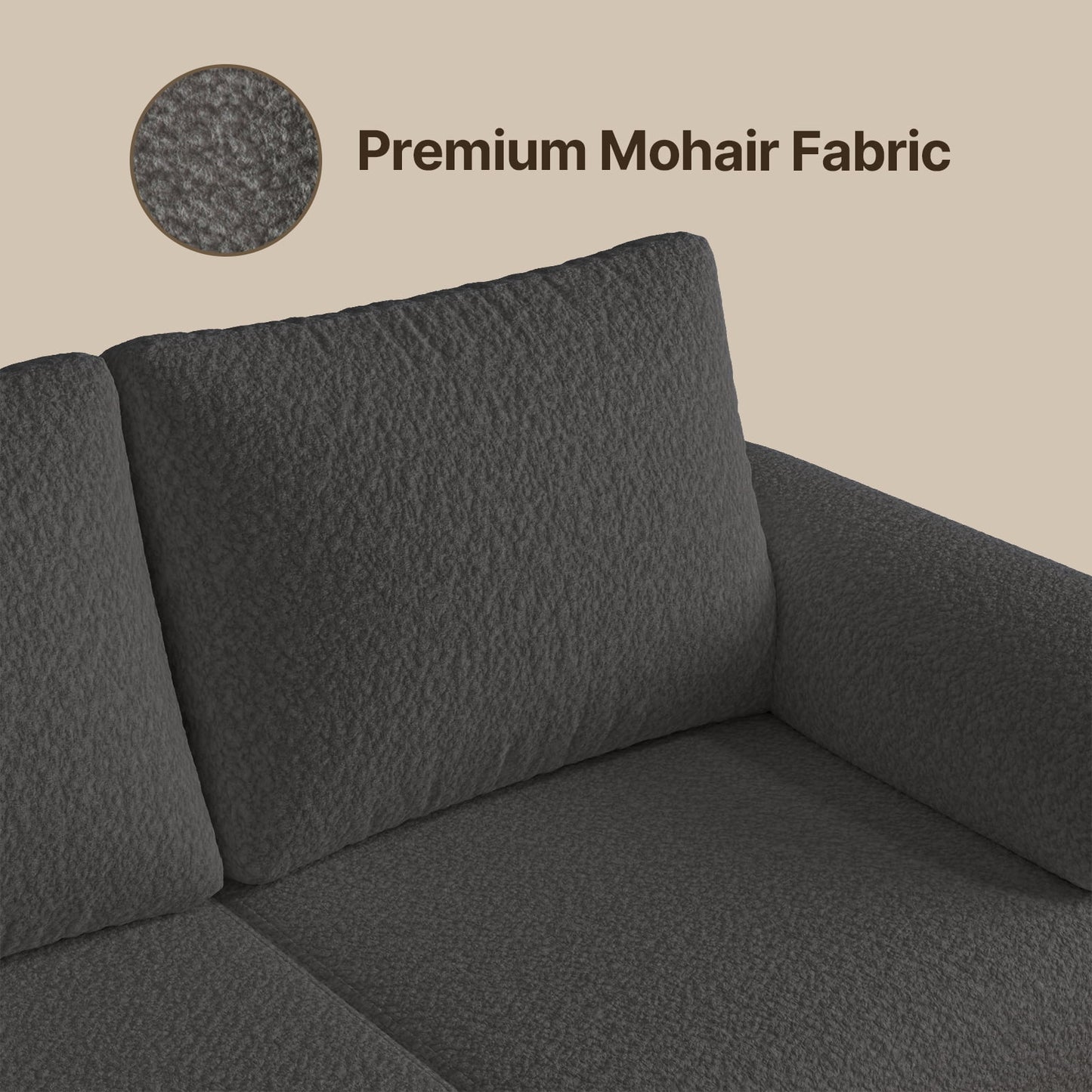 Grey Sofa, Lofka 79in Standard Sofa and Couch with 3 Storage Drawers for Living Room|Apartment