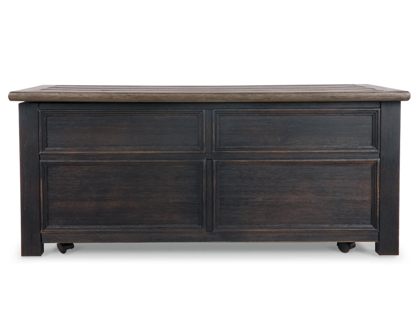 Ashley Furniture Tyler Creek Wood 4 Drawer Lift Top Coffee Table, Grayish Brown/Black