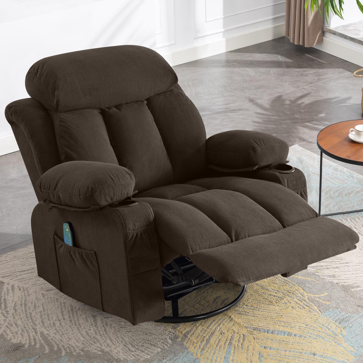Deluxe Recliner for Elderly, Double Power, USB Charging, Side Pocket, Gray