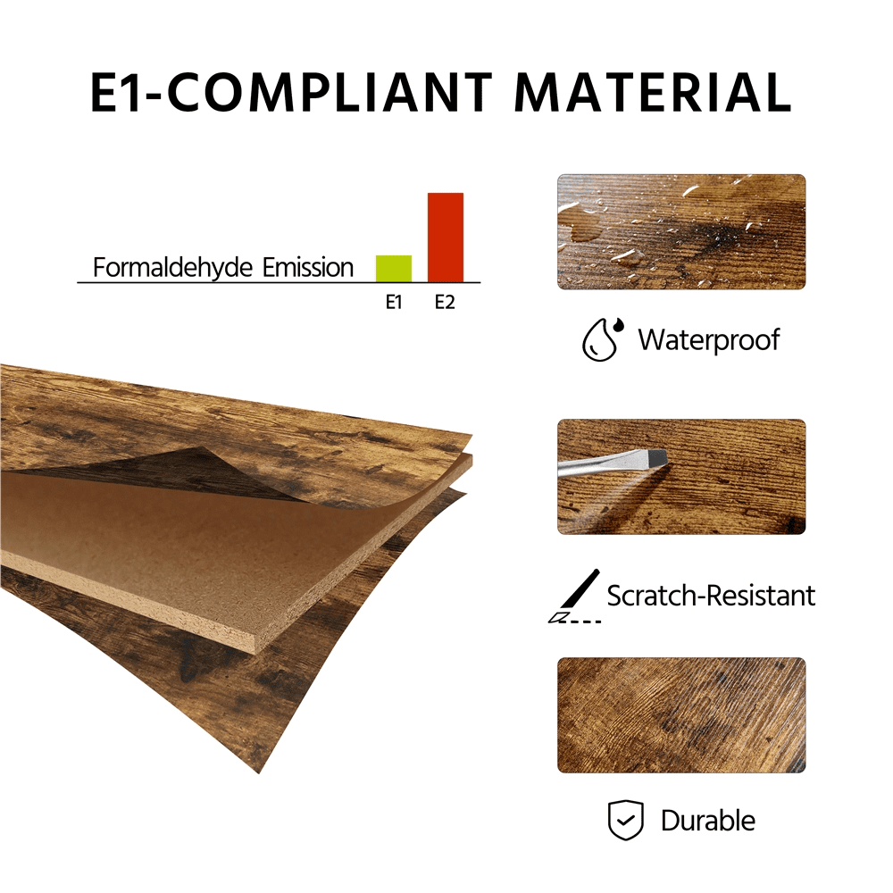 Alden Design Modern Industrial TV Stand for TVs up to 65 Inch with Storage, Rustic Brown