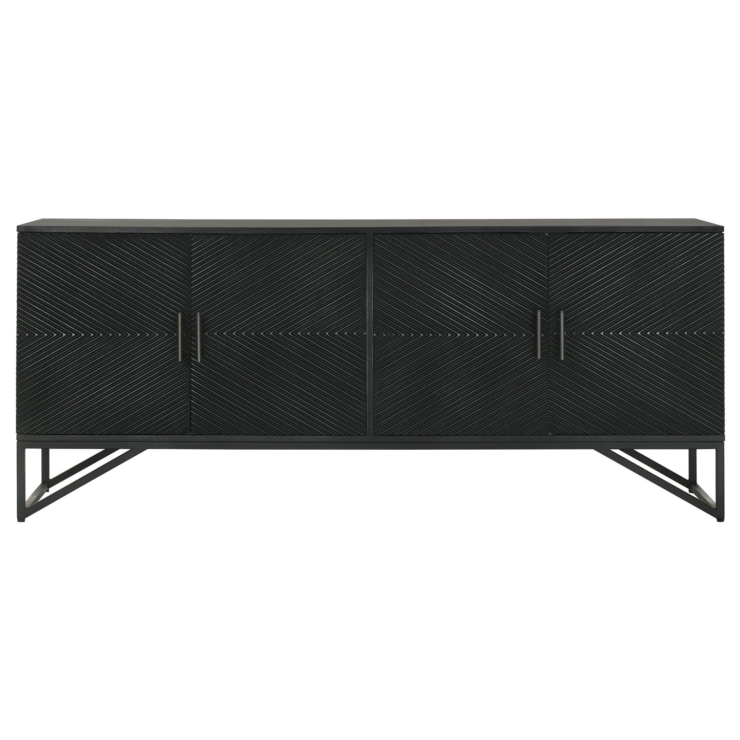 Coaster Riddell 4-Door Contemporary Wood Accent Cabinet in Matte Black