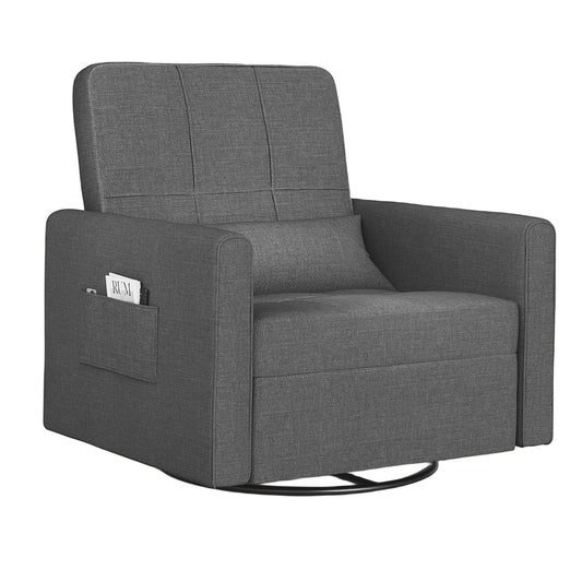Accent Chair Clearance, Swivel Rocking Chair Nursery, Ergonomic Recliner Chair for Living Room, Bedroom Chair, Dark Gray