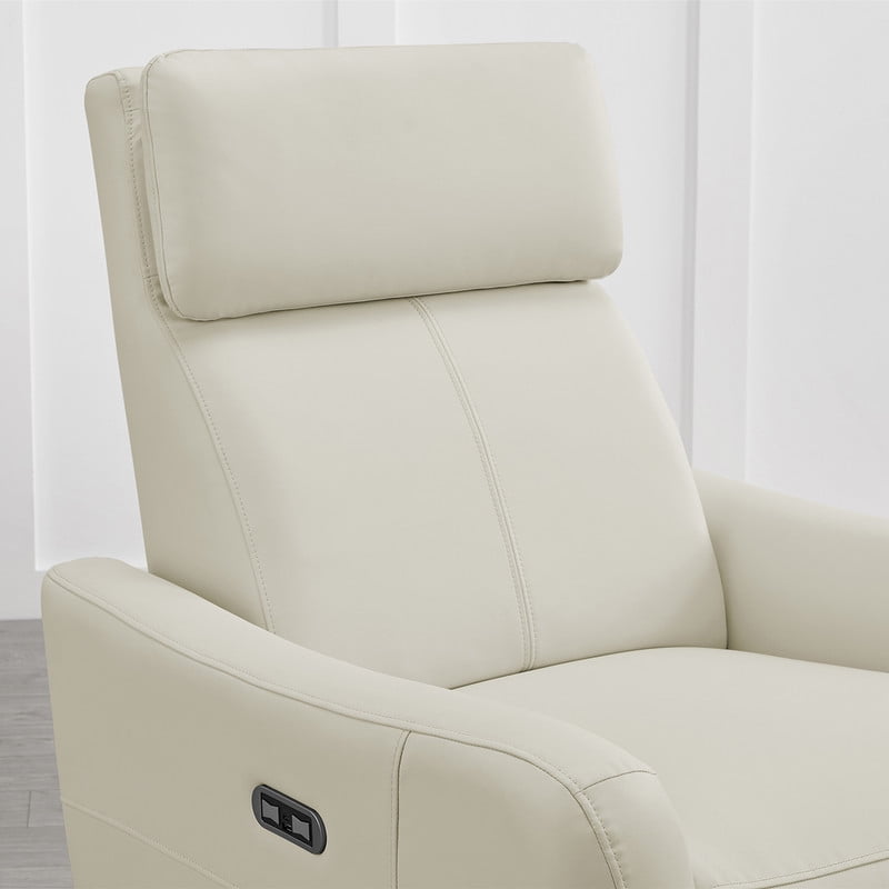 CHITA Power Swivel Glider Recliner Nursing Chair Recliner with USB Ports, Coconut Milk