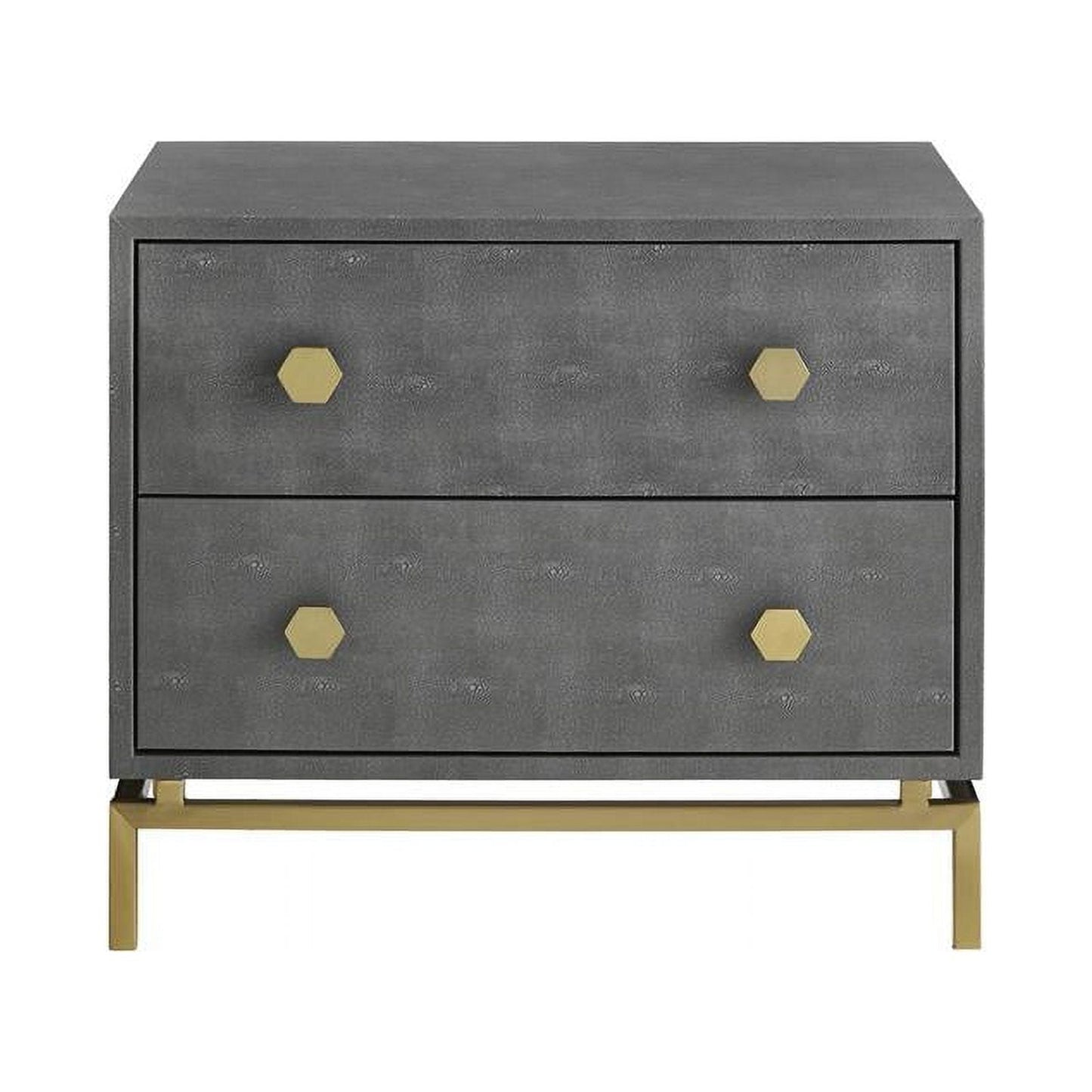 Taleah Faux Shagreen Side Table, Grey/Gold