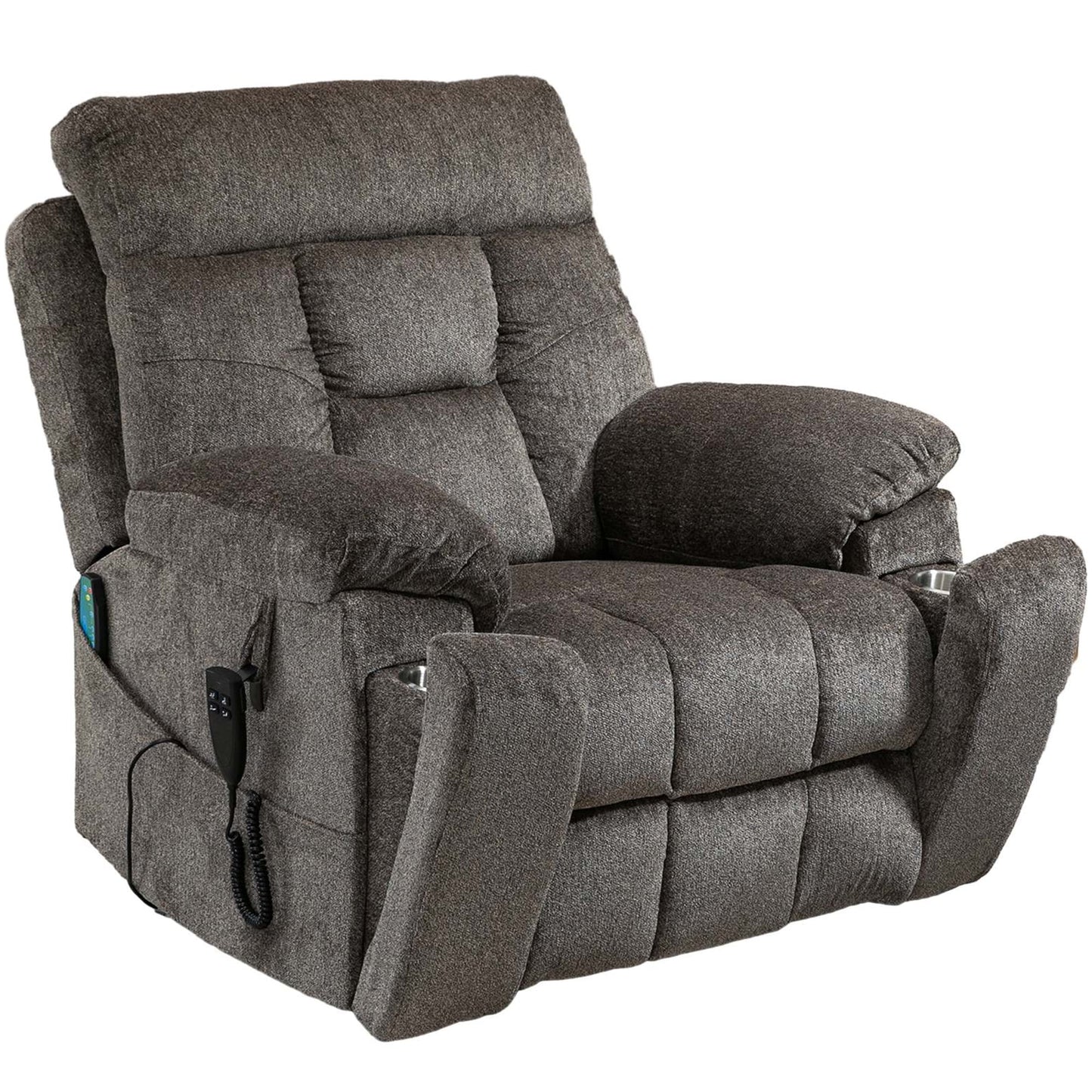Electric Massage Recliner Chair with Remote Control, Power Lift, Dark Gray