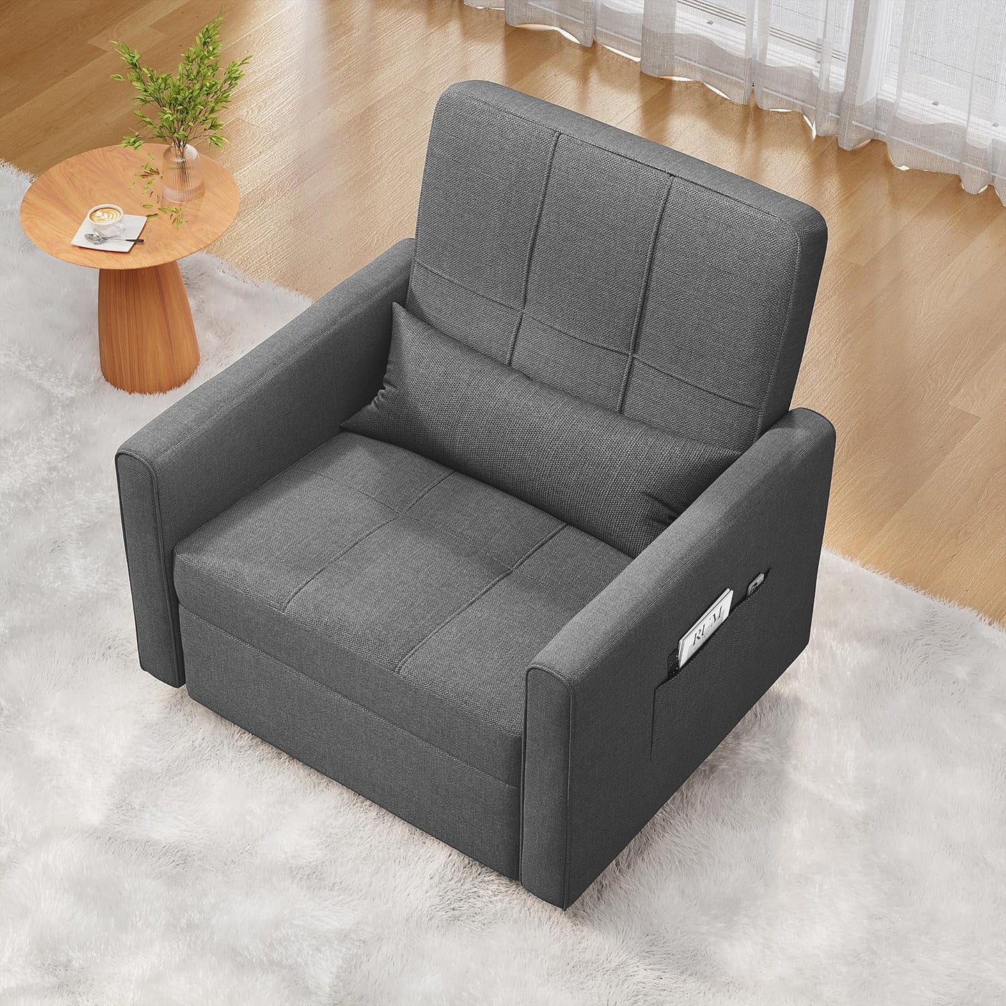 Accent Chair Clearance, Swivel Rocking Chair Nursery, Ergonomic Recliner Chair for Living Room, Bedroom Chair, Dark Gray