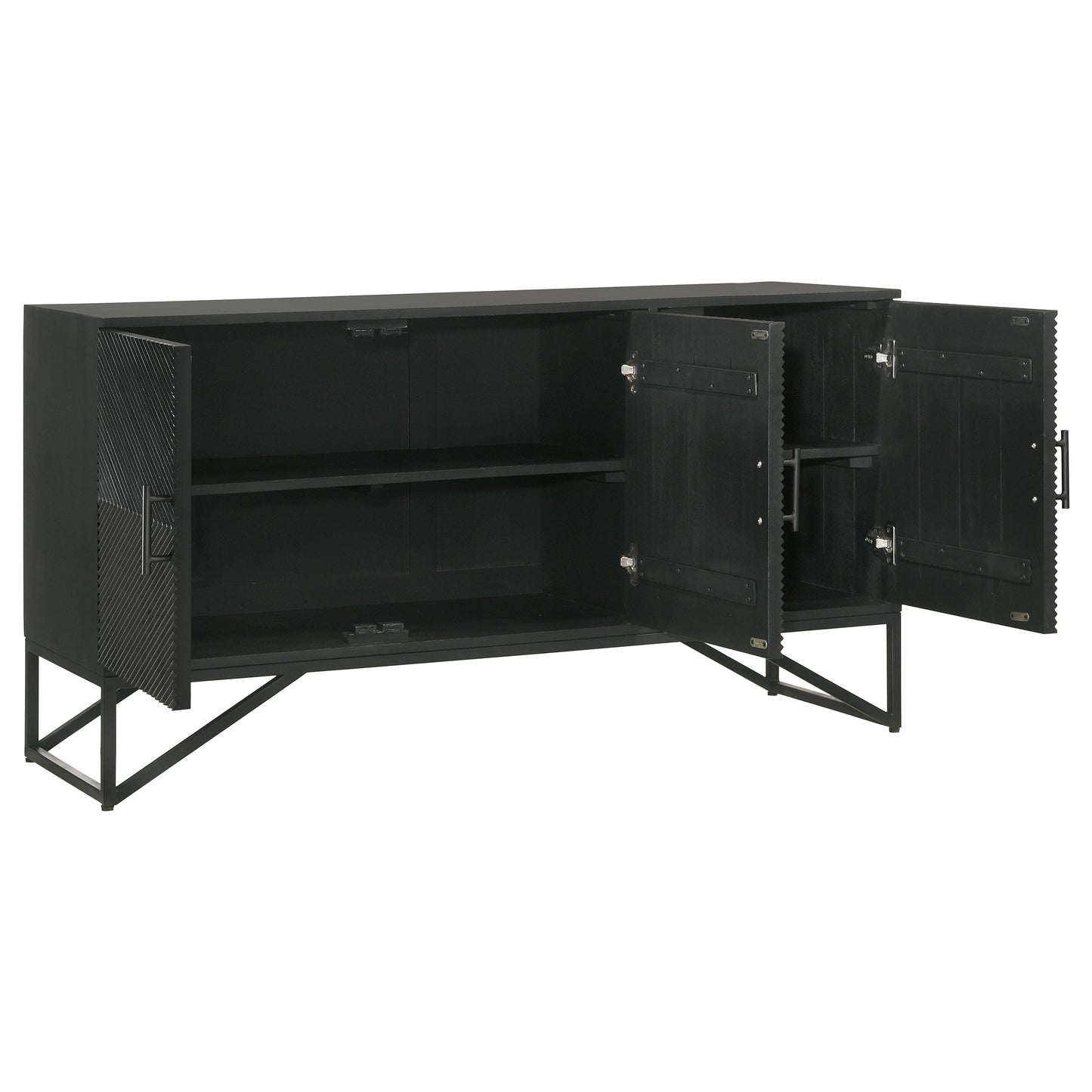 Coaster Riddell 4-Door Contemporary Wood Accent Cabinet in Matte Black