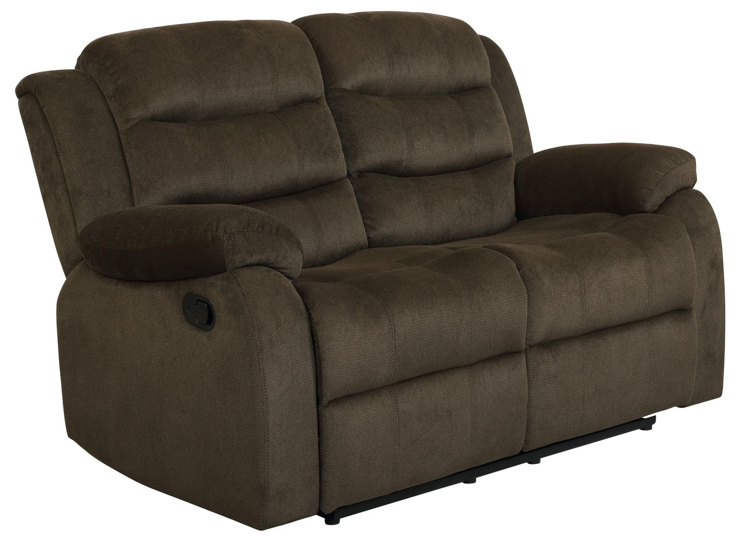 Classic Rodman Velvet Upholstered Tufted Sofa and Loveseat Set, Olive Brown