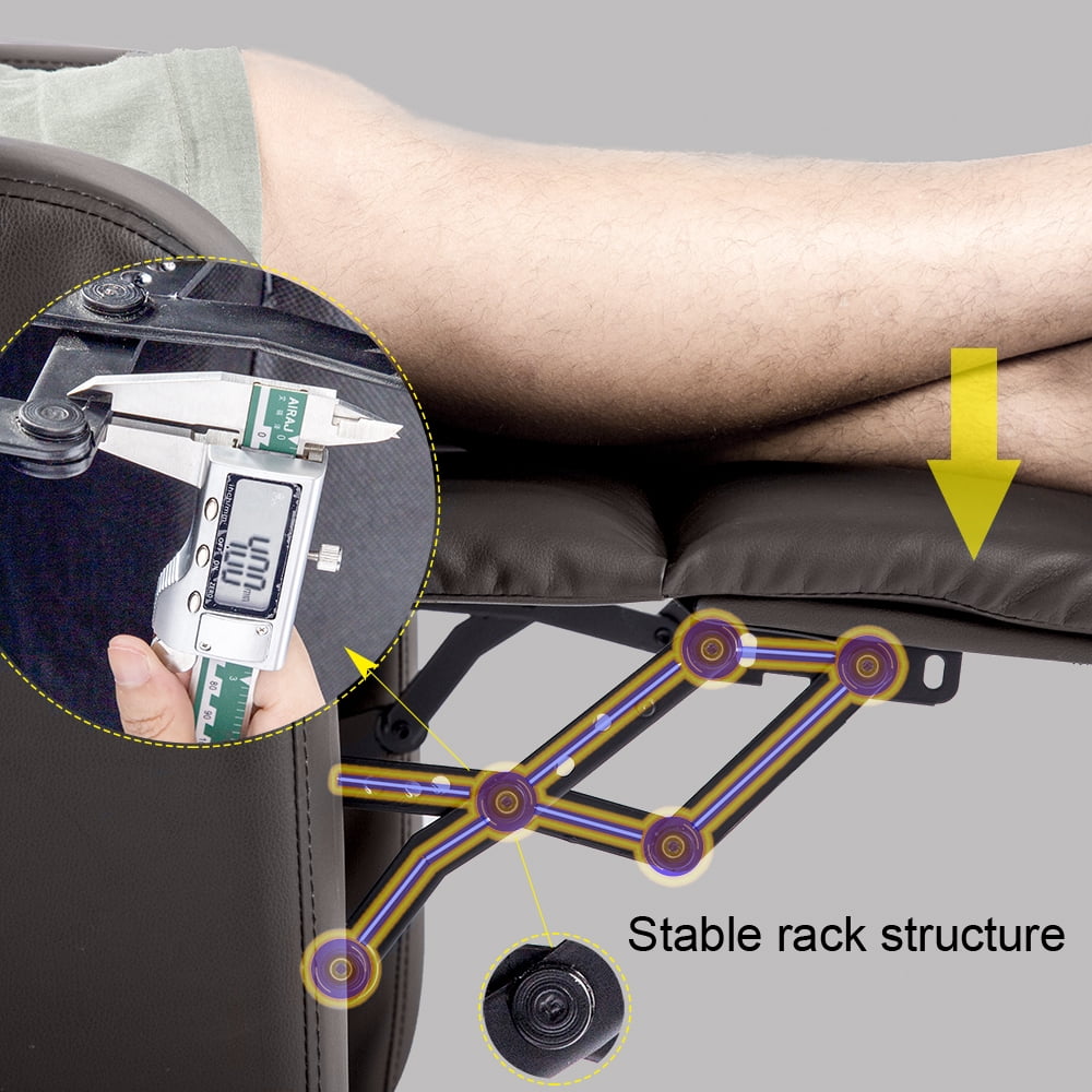 FDW Single Recliner Chair Sofa Furniture Modern Leather Chaise Couch,Brown