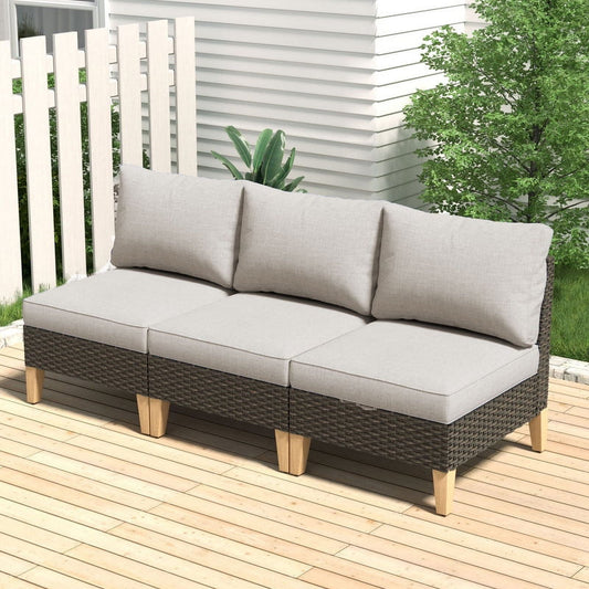 POCASSY Patio Accent Armless Chair with Cushions