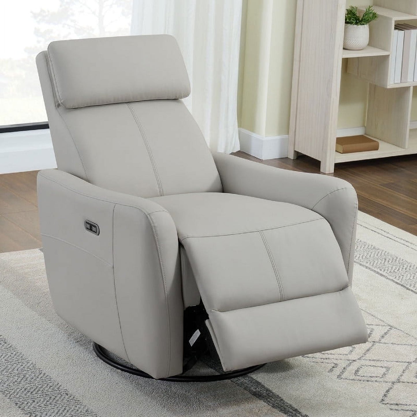 CHITA Power Swivel Glider Recliner Nursing Chair Recliner with USB Ports, Dove Gray