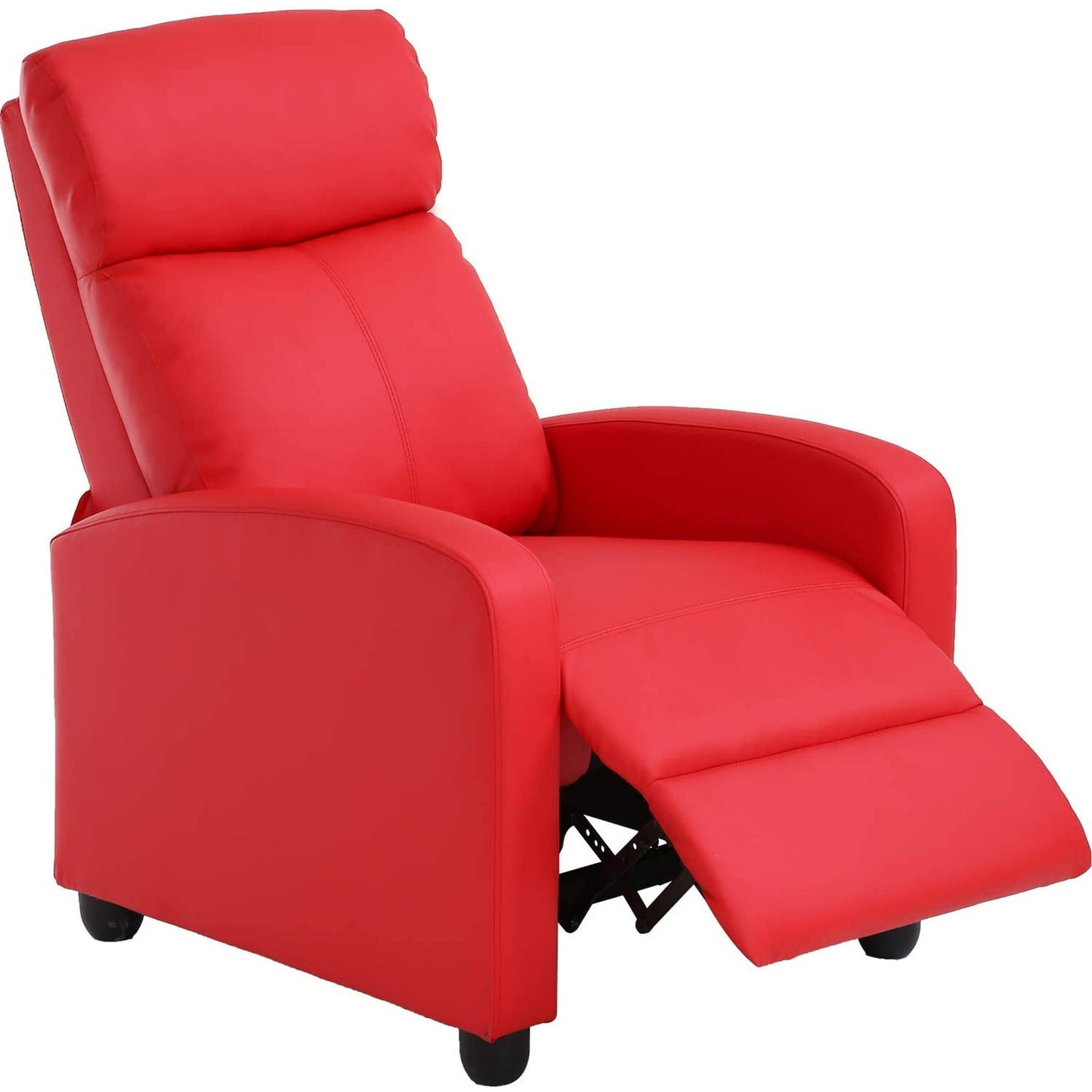 BestOffice Modern for Living Room Recliner Sofa Reading Chair Winback Single Sofa Theater Seating Lounge with PU Leather Padded Seat Backrest,Red
