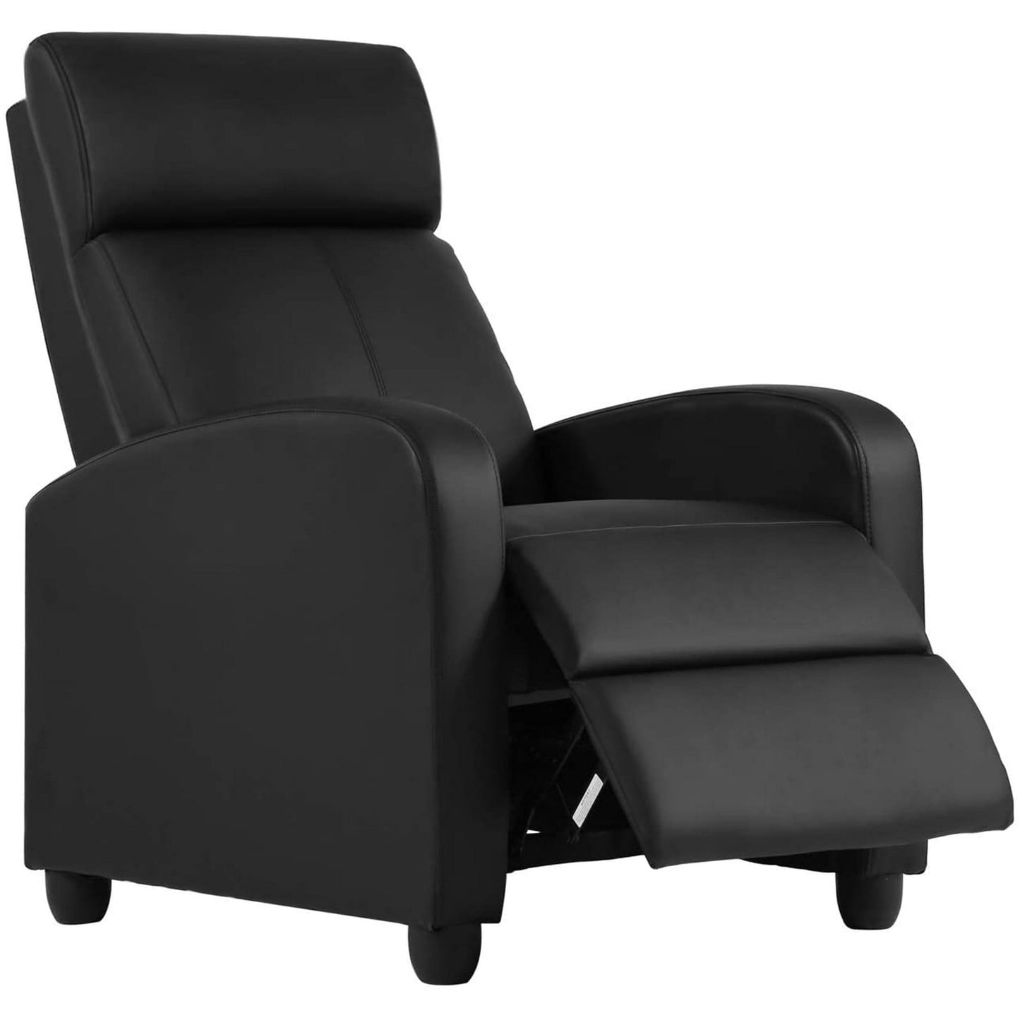 BestOffice Recliner Chair for Living Room Furniture Home Theater Seating Glider Chairs Modern Wingback Single Sofa PU Leather with Footrest (Black)