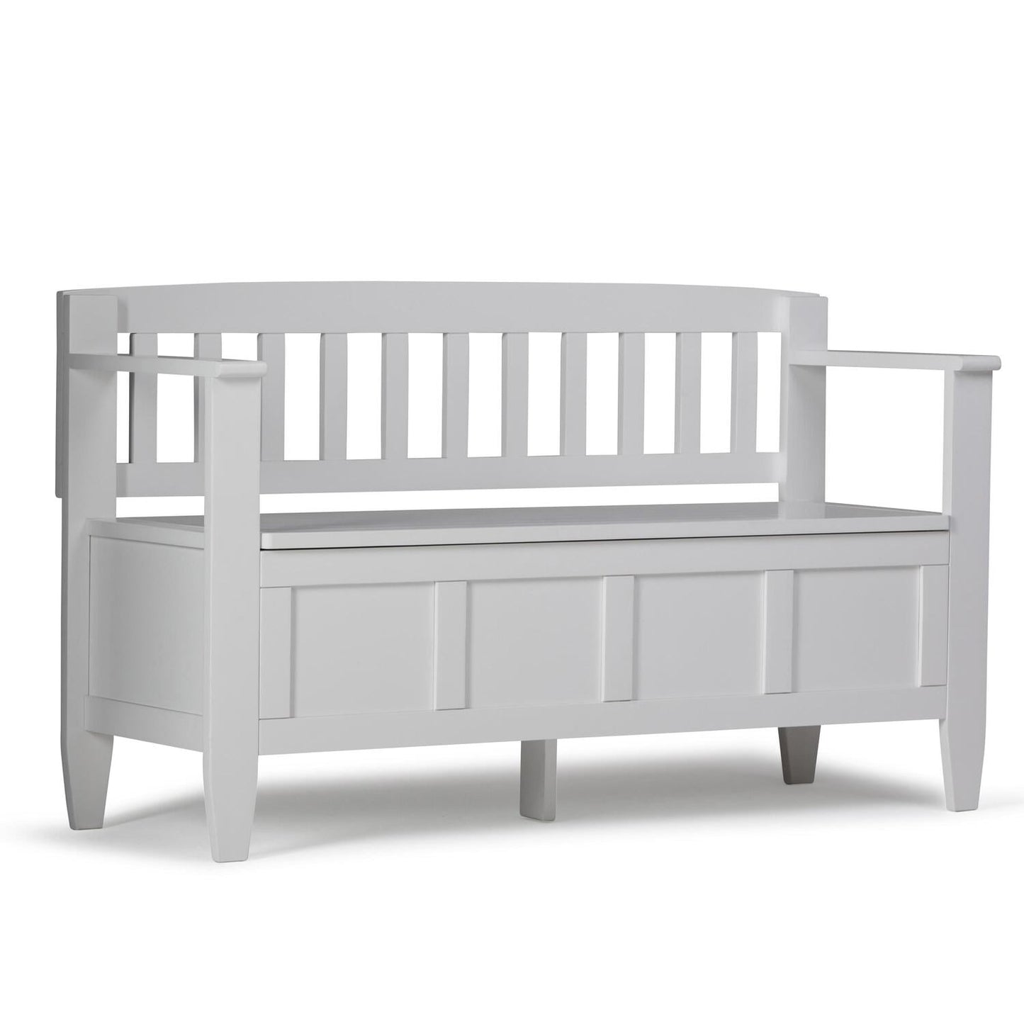 Brooklyn Solid Wood 48in W Contemporary Entryway Storage Bench in White
