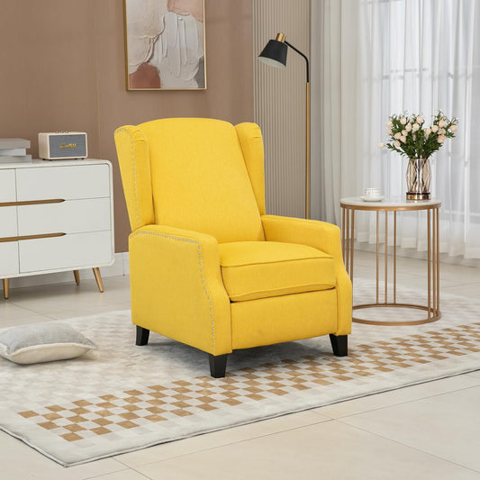 Tabaray Recliner Chair, Modern Upholstered Leisure Chair, Recliner Accent Chair with Lumbar Support for Living Room and Bedroom (Yellow)