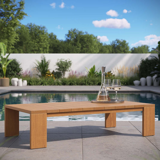 Modway Tahoe Outdoor Patio Acacia Wood Coffee Table in Natural