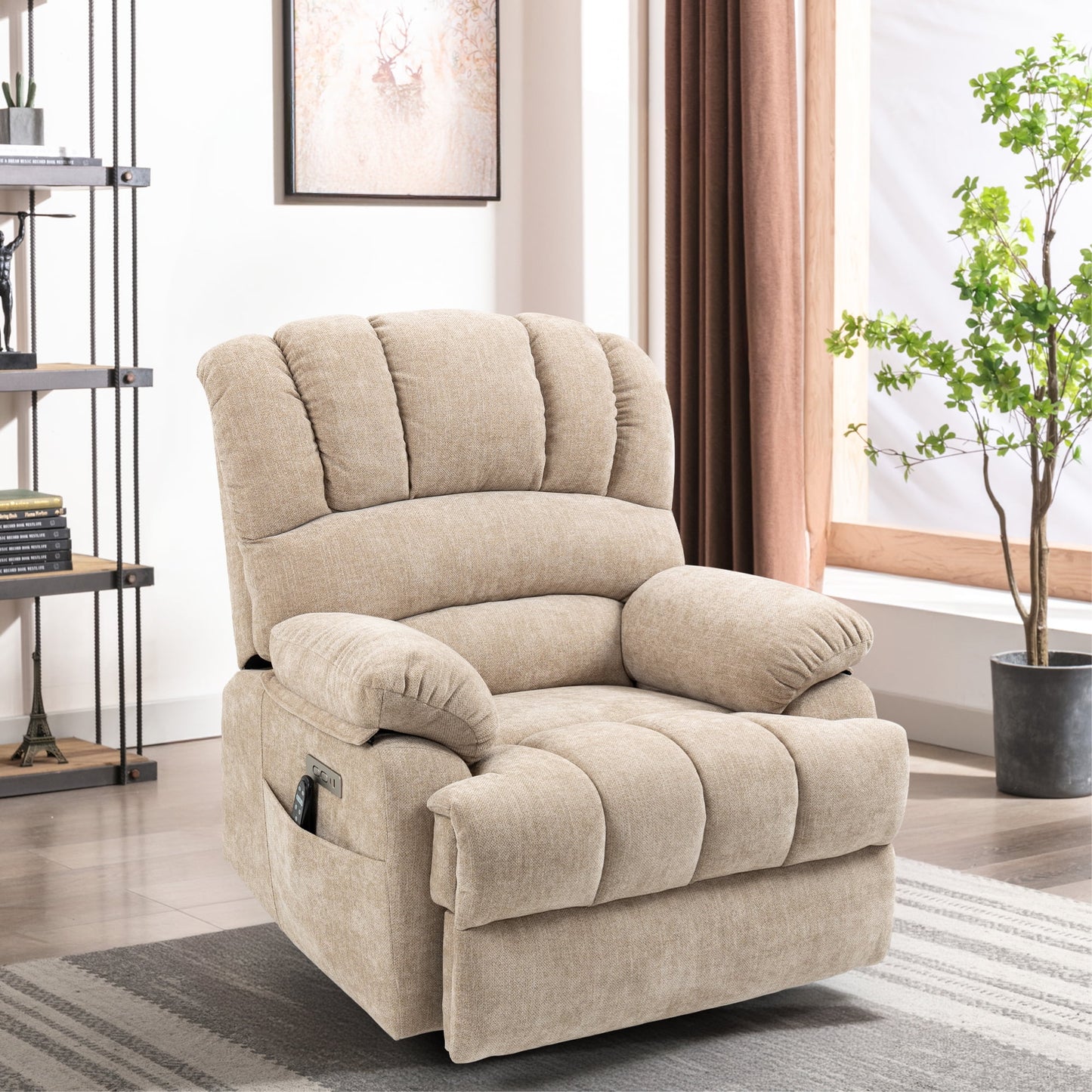 Trustyue Power Lift Recliner, Massage and Heating Function, USB °Û Type-C Ports, , Chenille Beige