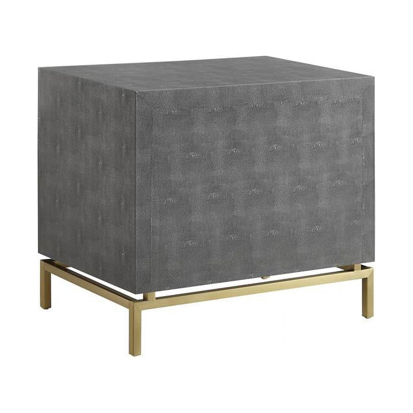 Taleah Faux Shagreen Side Table, Grey/Gold