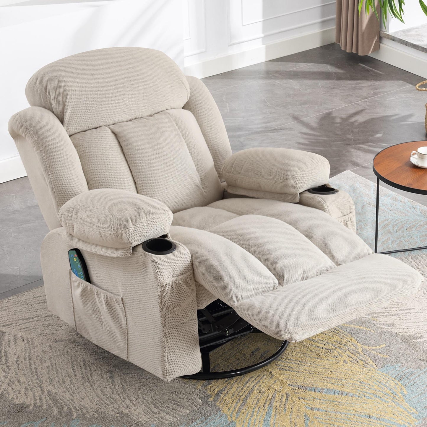 Deluxe Recliner for Elderly, Double Power, USB Charging, Side Pocket, Gray