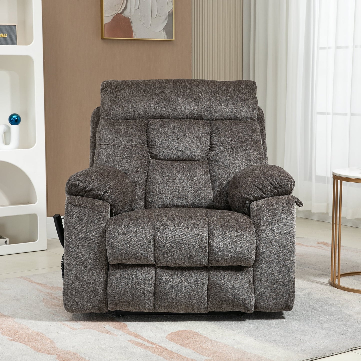 Electric Massage Recliner Chair with Remote Control, Power Lift, Dark Gray