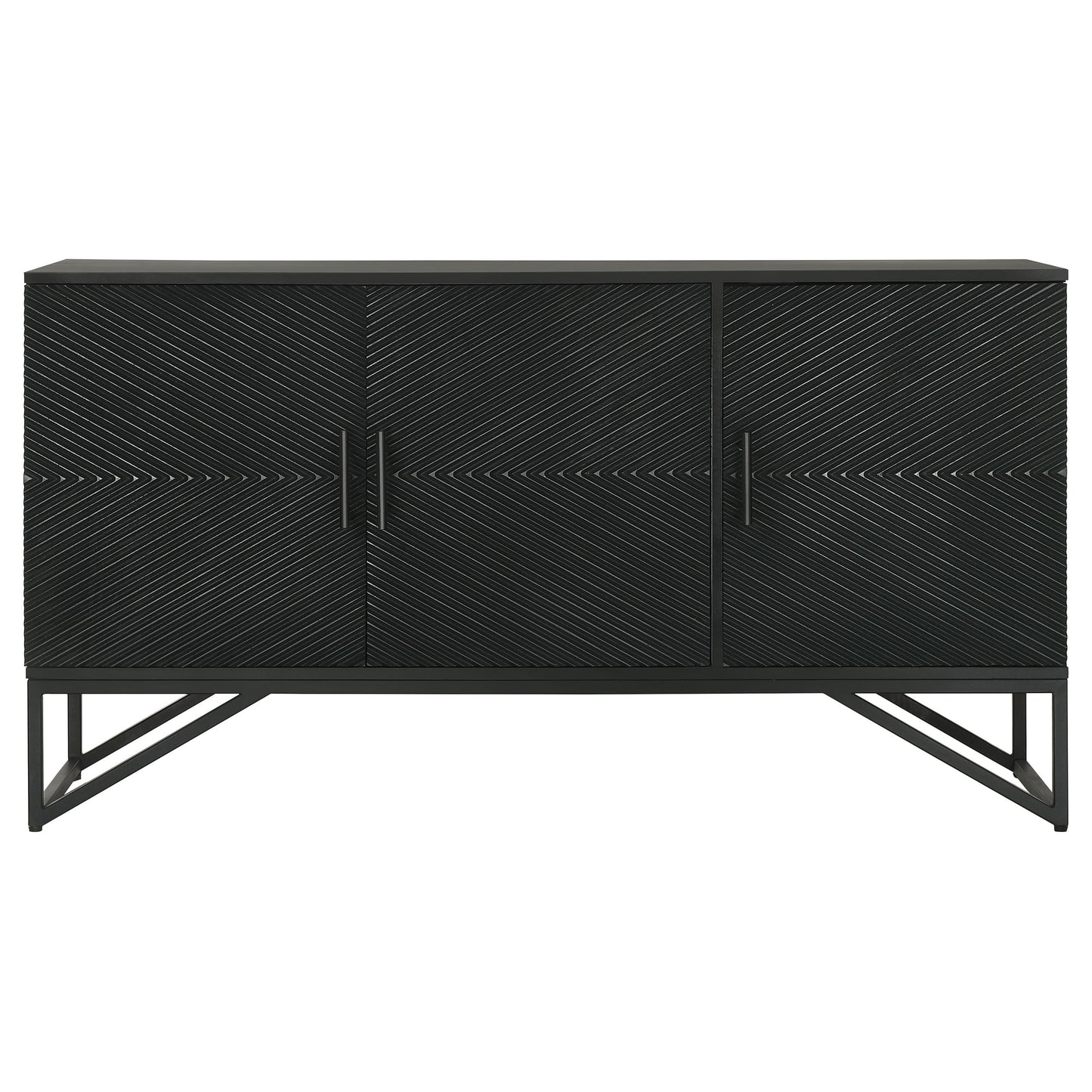 Coaster Riddell 4-Door Contemporary Wood Accent Cabinet in Matte Black