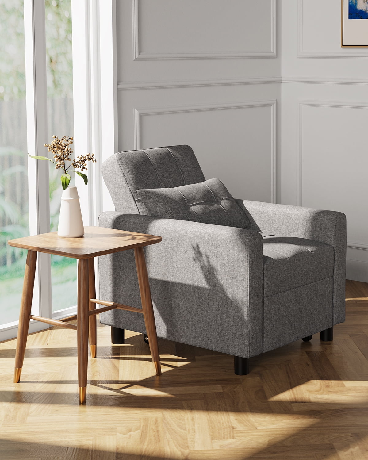 Aiho 3 in 1 Convertible Combo Couch, Foldable Single Sofa Bed Chair, Grey