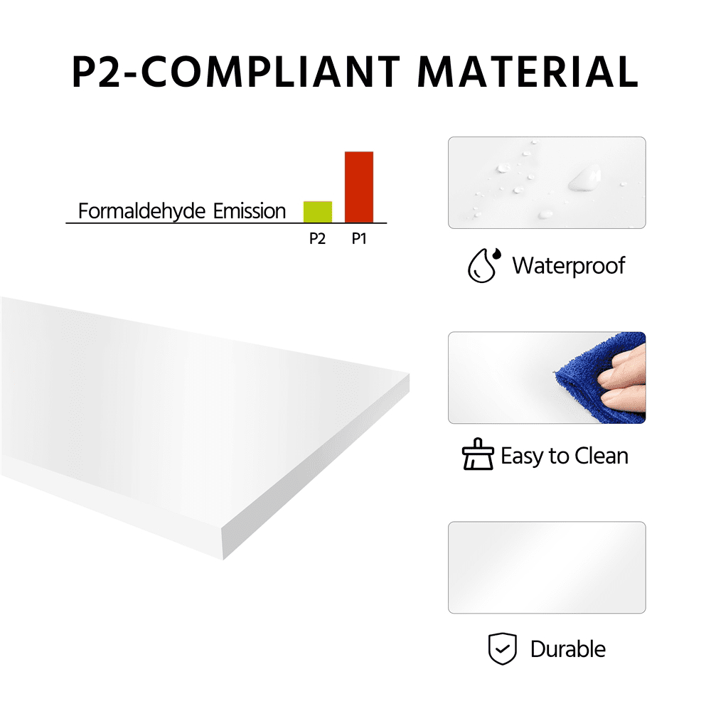 Alden Design Wooden Console Table with Power Outlet & Drawer for Entryway, White