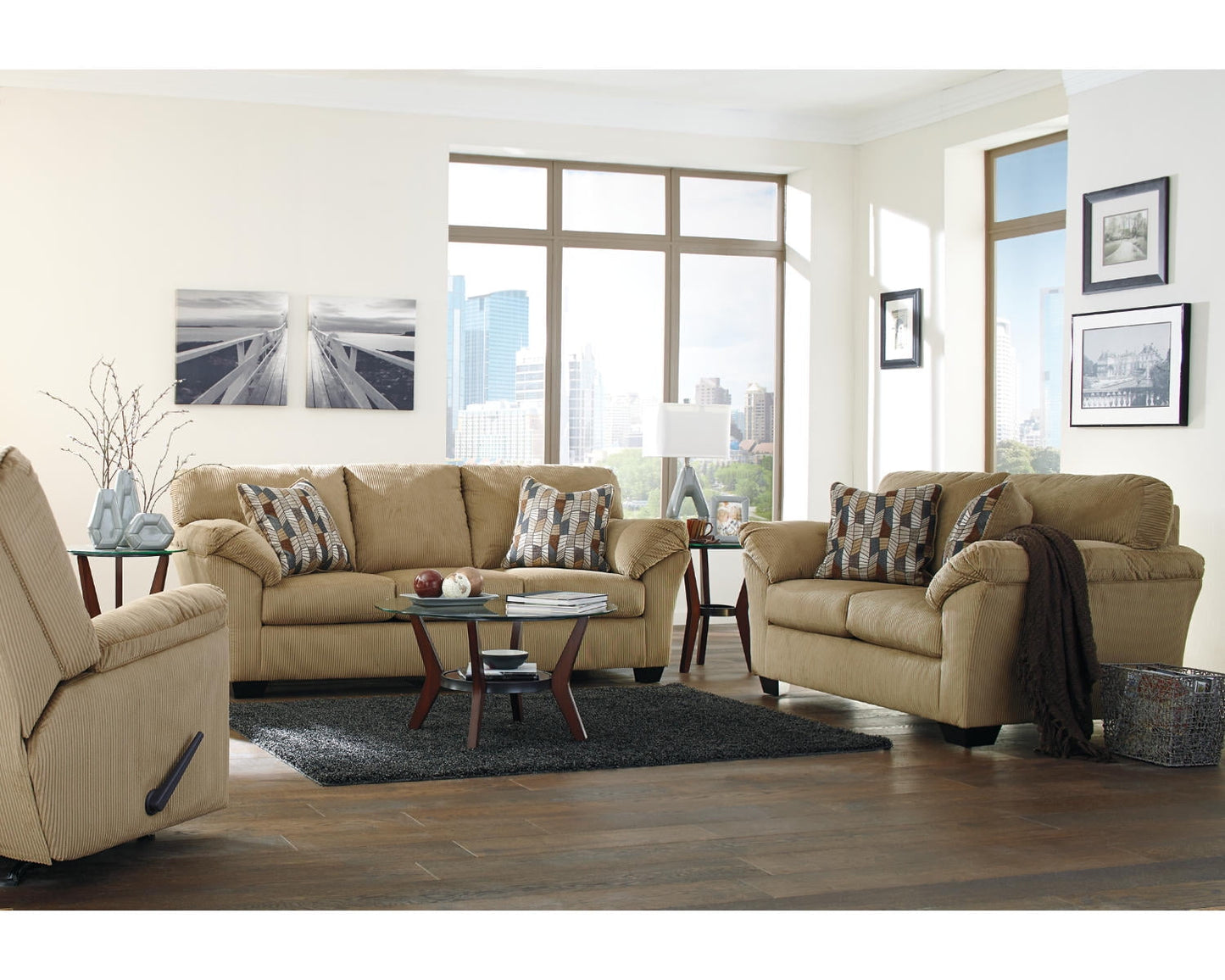 Ashley Furniture Signature Design - Fantell Contemporary Coffee Table Set - Dark Brown