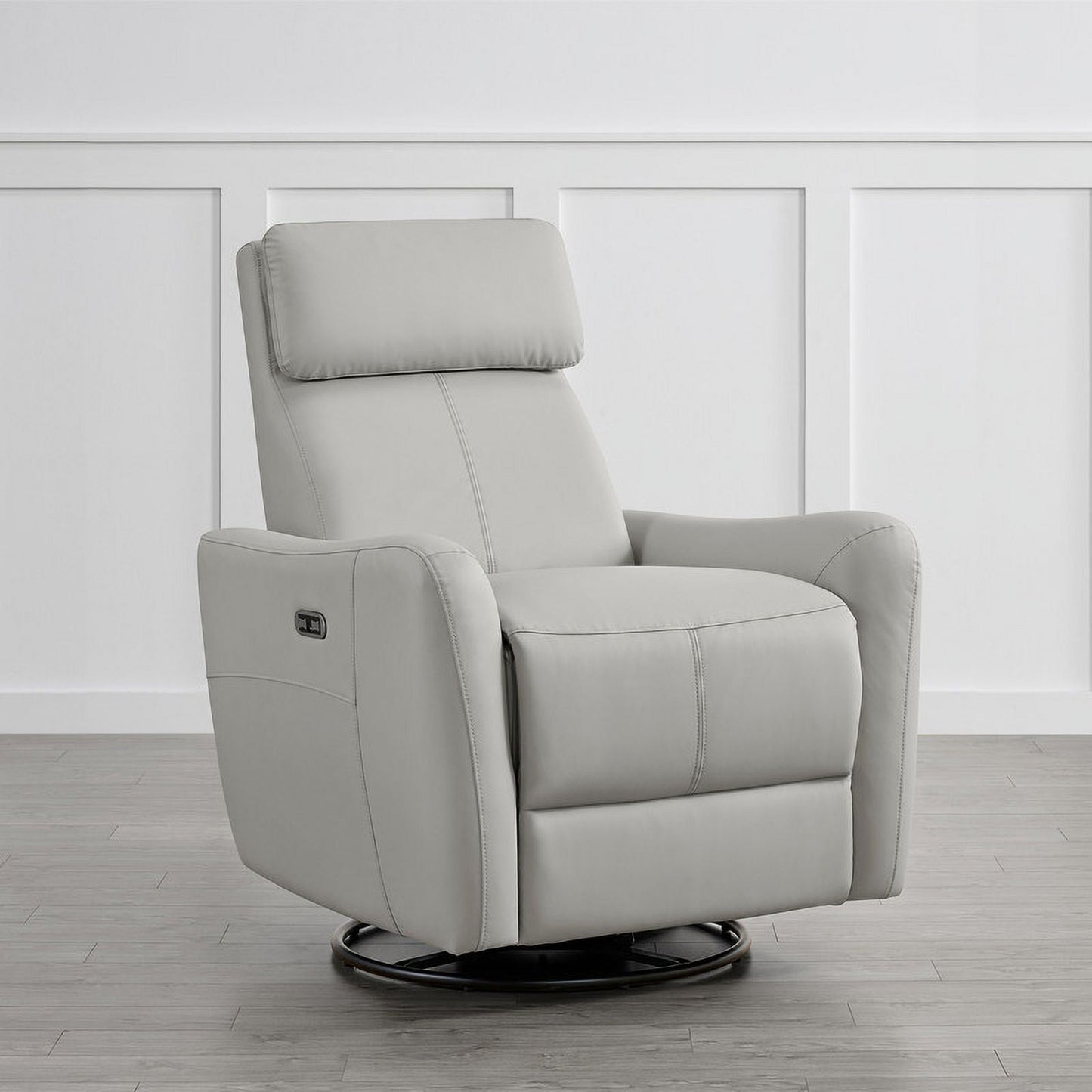 CHITA Power Swivel Glider Recliner Nursing Chair Recliner with USB Ports, Dove Gray